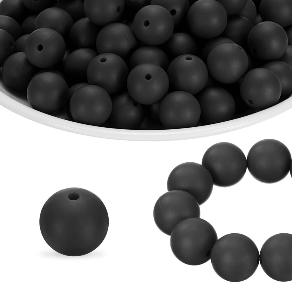 4146 160Pcs Silicone Beads 12mm Round Rubber Focal Beads Bulk for Pens